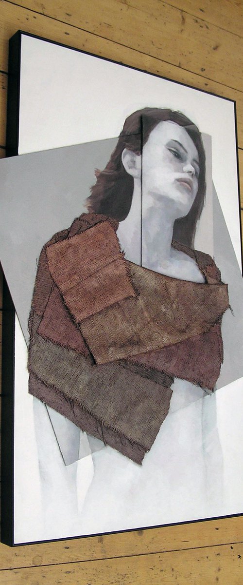 "Cessair" Mixed Media Portrait by Steve Mitchell