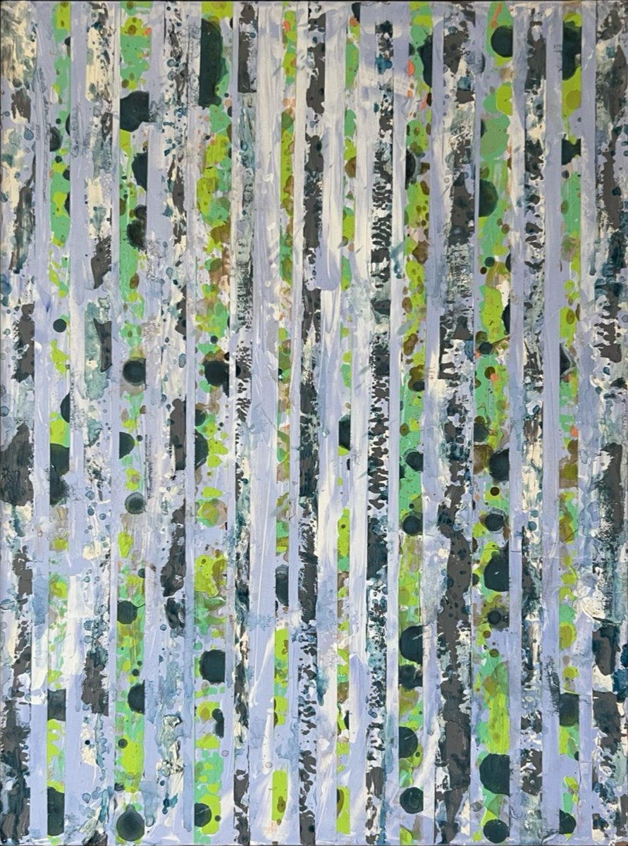 Abstract Acrylic Painting By Laura Clay Robson, 18 X 24", El Pajaro, Original Artwork