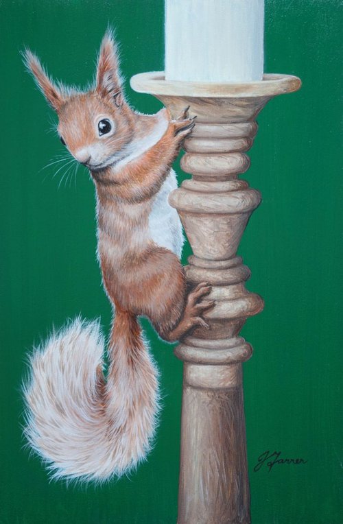 Wild@Home "Just hanging around" 8x12 by Jayne Farrer