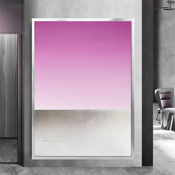 Minimalist Pink Sunrise on Sea