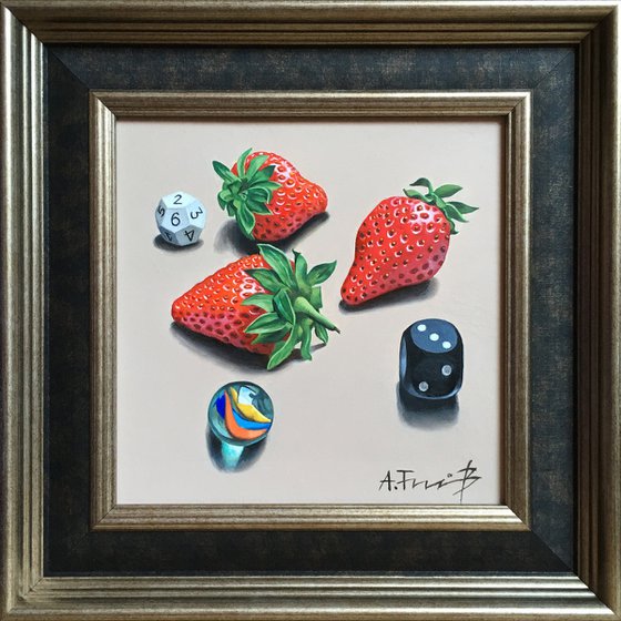 Strawberries and a Marble