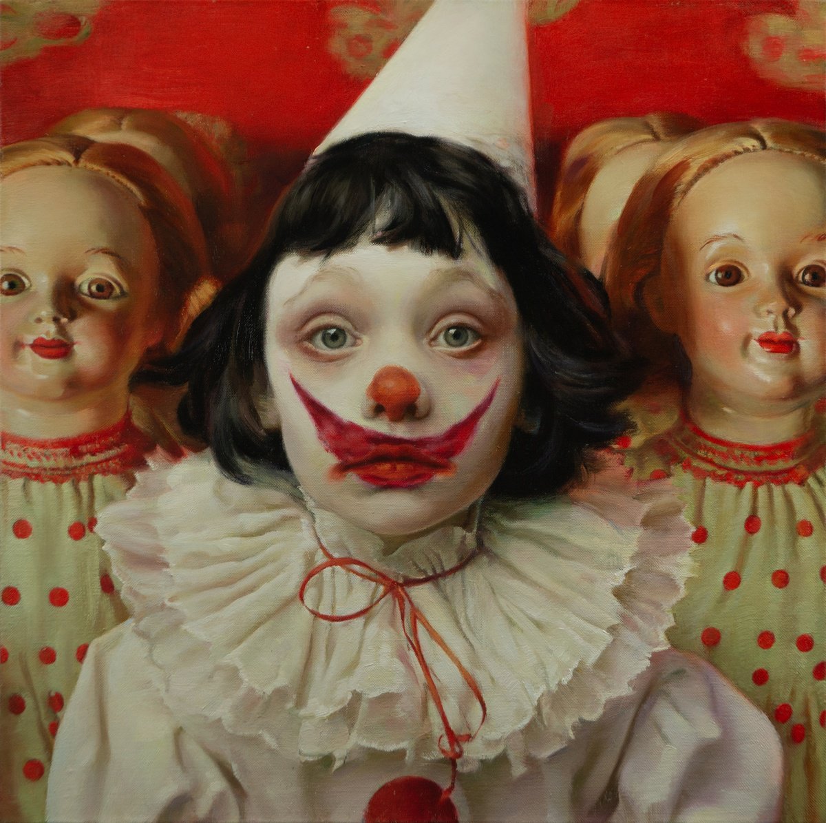 Impressionistic Portrait Oil Painting By Anastasia Borodina, 16 X 16, Gilles - Original Portrait Painting, Original Artwork