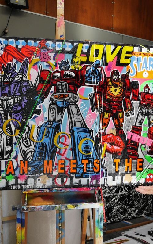 More Than Meets The Eye 190cm x 100cm Huge Texture Urban Pop Art by Franko