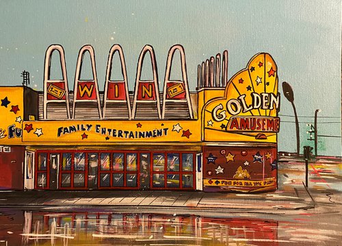 Golden Mile - Original on canvas board by John Curtis