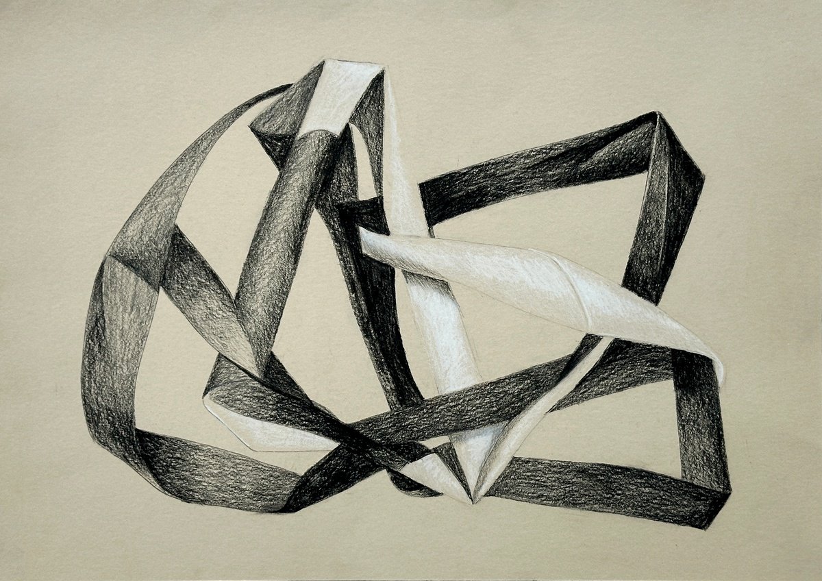 Organic Abstract Pastel Drawing By Amanda Andersen, 17 X 12, Knotted Abstraction: Milkmaid, Original Artwork