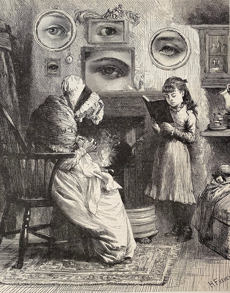 Surrealistic Portrait Collage By Tudor Evans, 6 X 8", Listening To Her Reading, Original Artwork