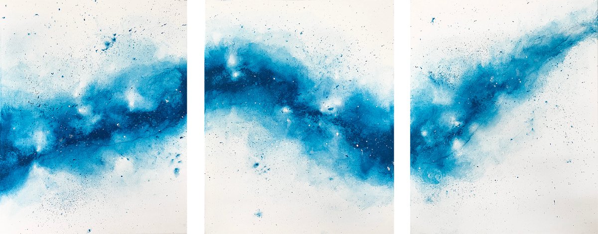 Teal Blue Nebula Cloud by Carol Wood