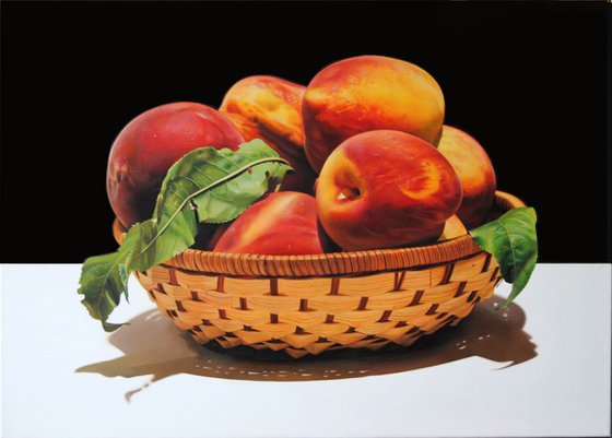 Still life with peaches