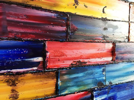 "Firewall" - Original PMS Abstract Oil Painting