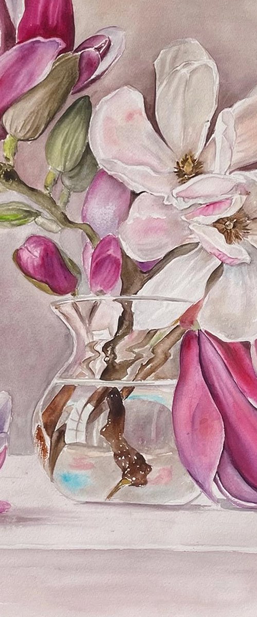 Manolias in the vase by Irina Ponna