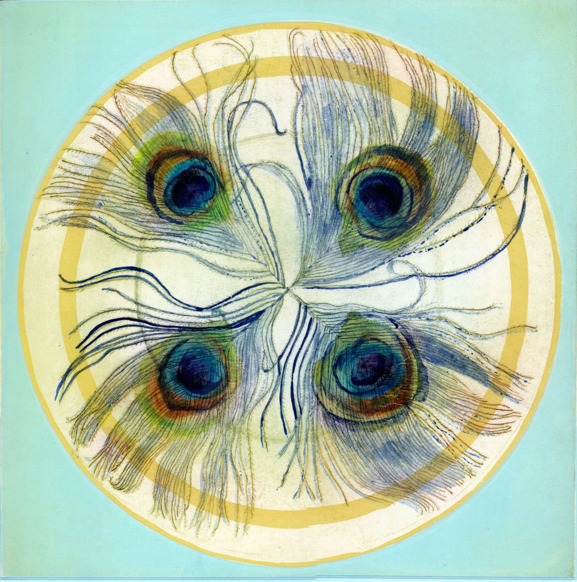Peacock Plate II by Marian Carter