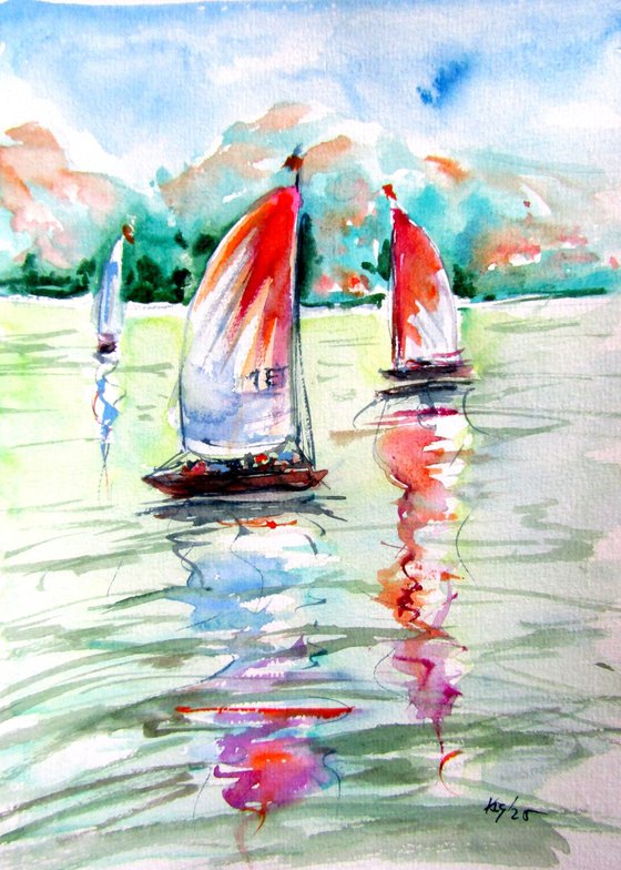 Sailboats together