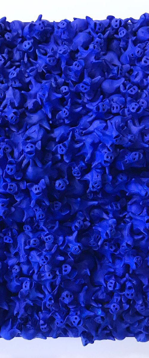 Blue People 8"x 8" by Seunghwui Koo