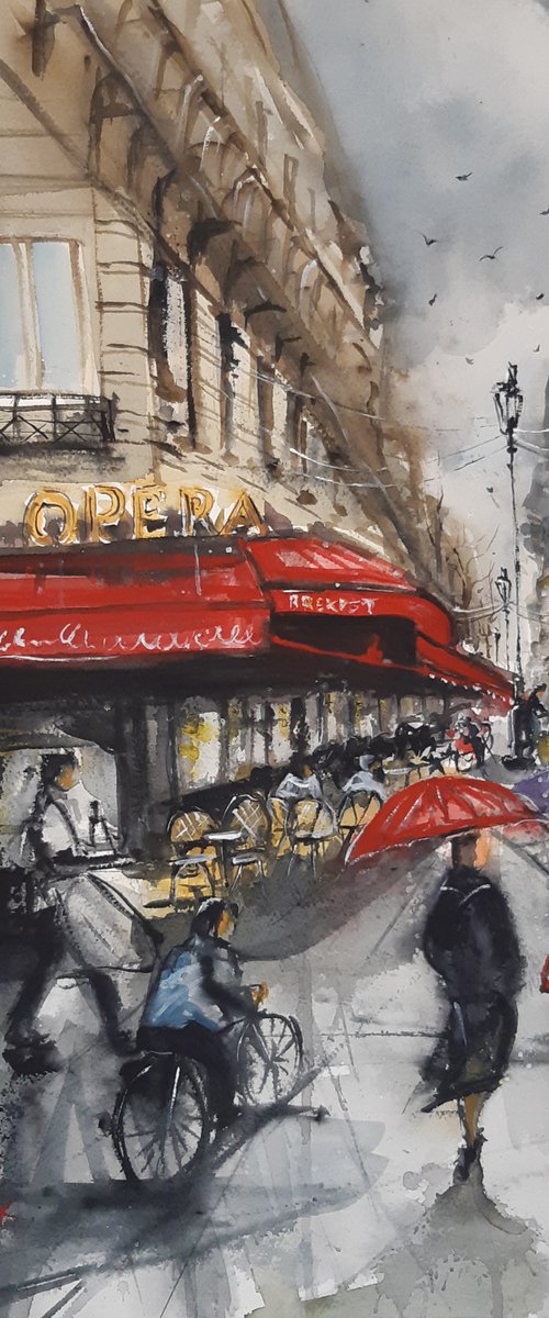 opera cafe in paris by Yossi Kotler