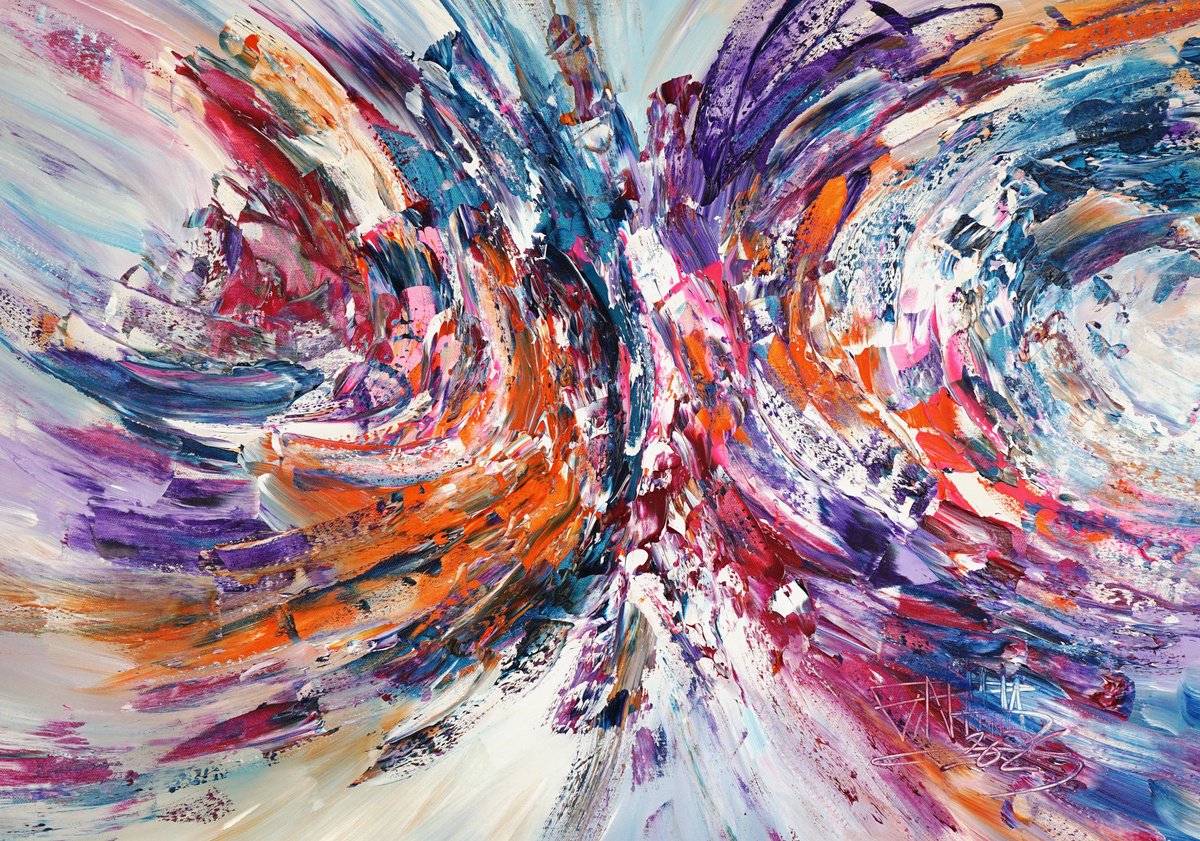 Abstract Acrylic Painting By Peter Nottrott, 39 X 28", So Fresh S 2, Original Artwork