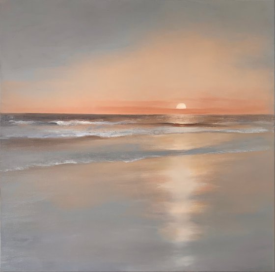 Sunset, minimalist seascape