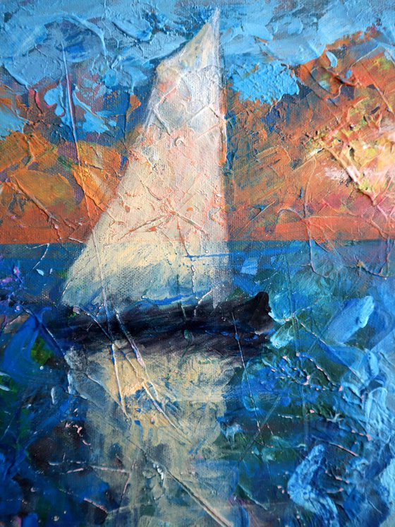 Yacht, Sea and Sunset