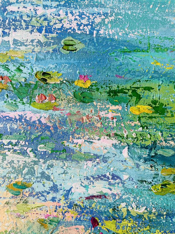 Walking By The WaterGarden - Waterlily Pond Diptych