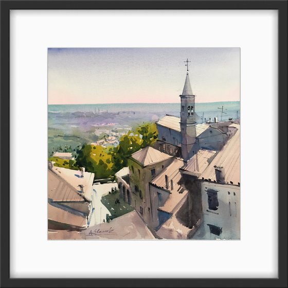 The original watercolor painting "San Marino"