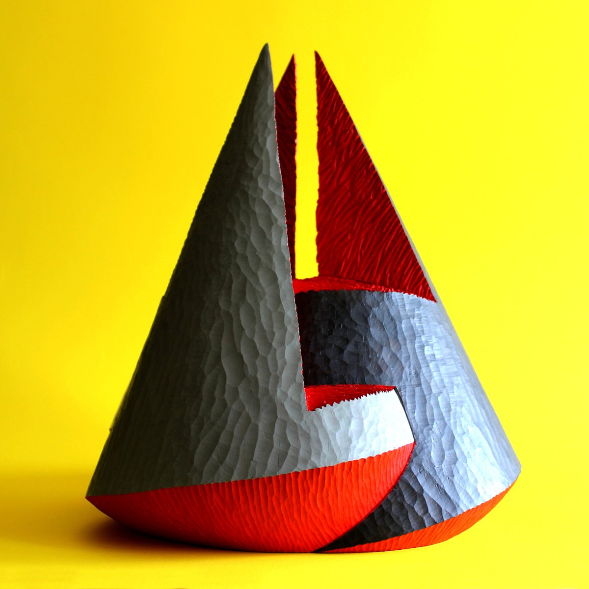 Urban And Pop Abstract Wood Sculpture By Nikolay Martinov, 14 X 15", "Trinity", Original Artwork