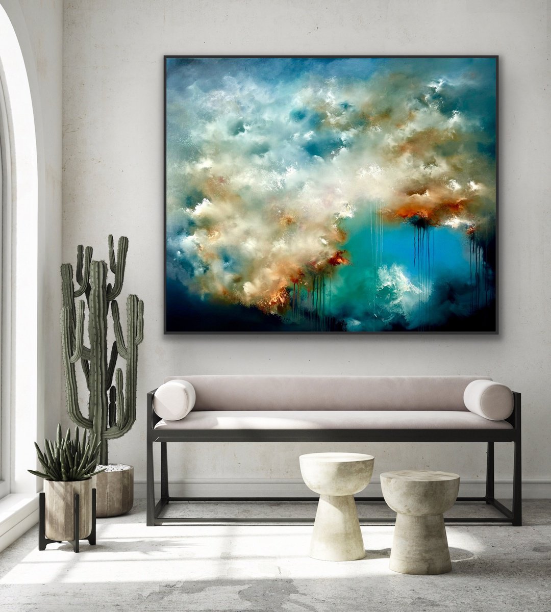 Abstract Oil Painting By Jonesy, 47 X 39, The Minds Eye, Original Artwork