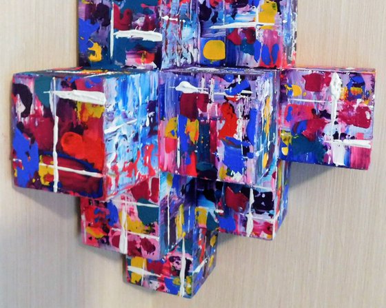 Colour Ovation 3D Sculptural Painting on Wood