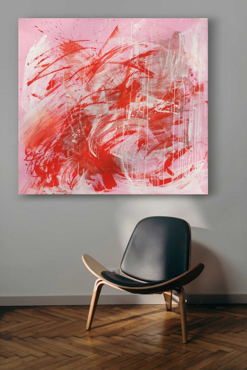 Abstract Acrylic Painting By Anatoliy Menkiv, 55 X 51, Kiss, Original Artwork