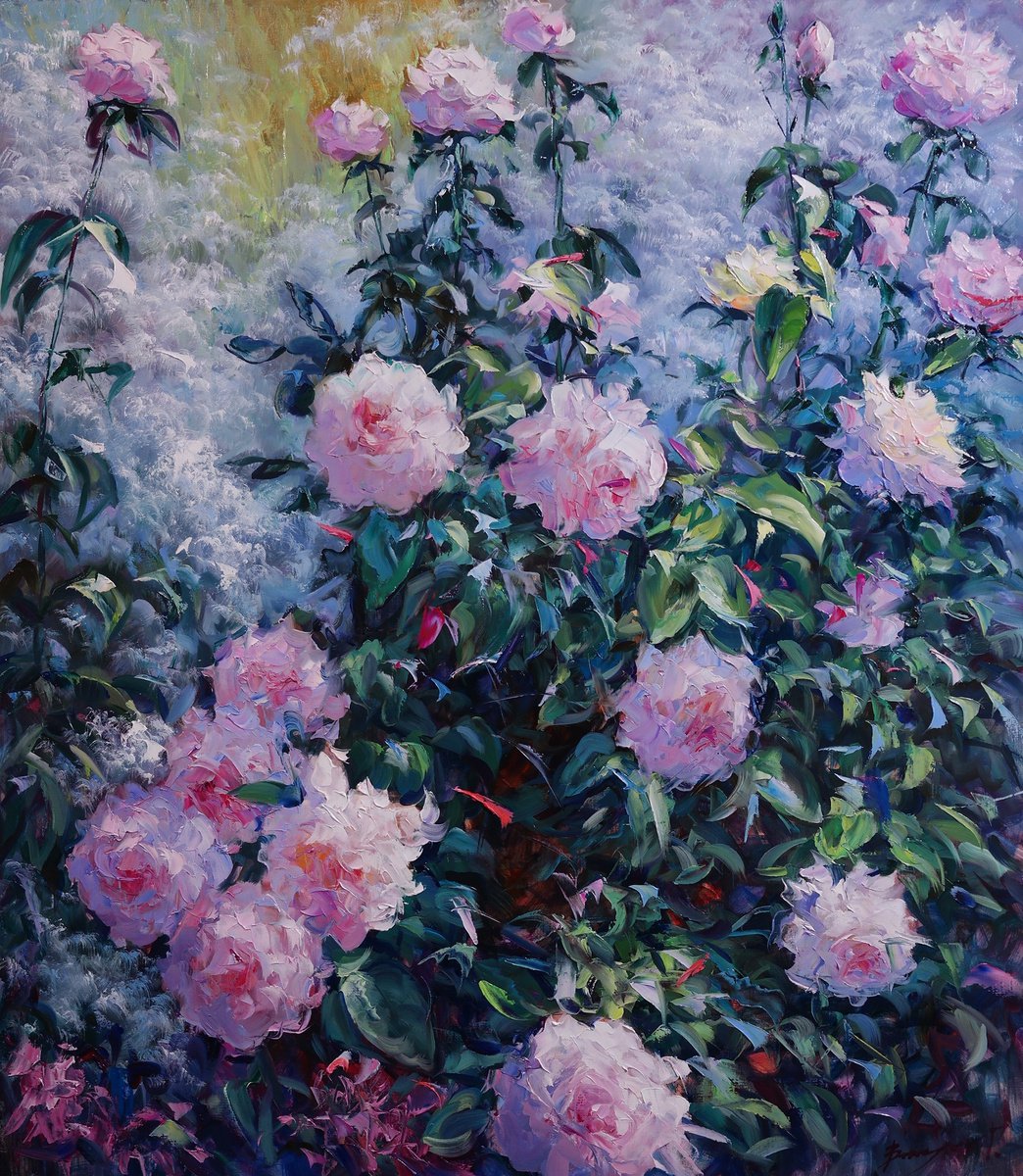 Rose bush by Gennady Vylusk
