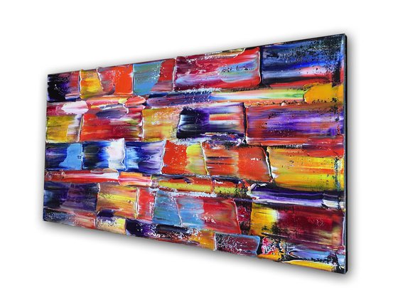 "Liberation" - Original Large PMS Oil Painting On Canvas - 48 x 24 inches