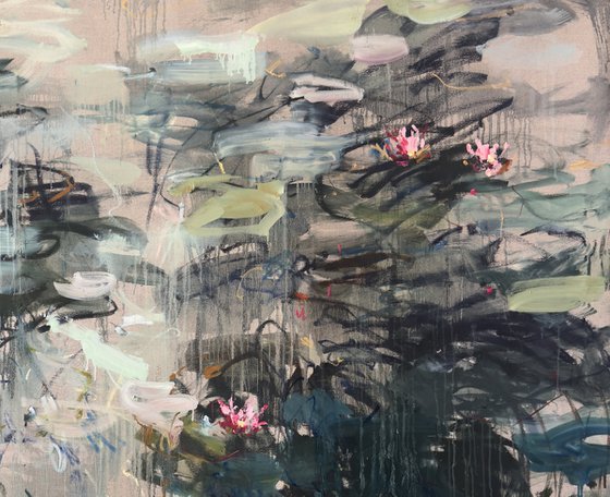 Water lilies. Summer pond.