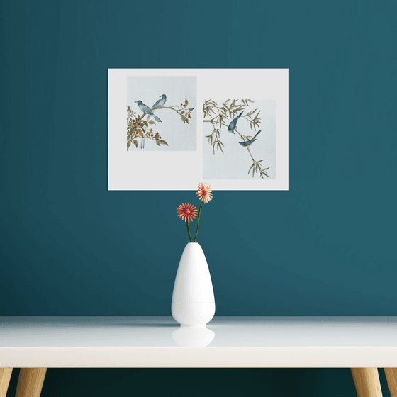 Set of 2 Birds on a Branch