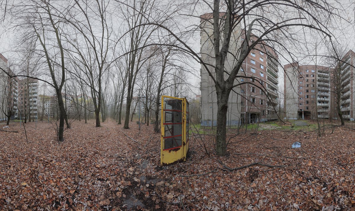 #1. Lonely phone booth in Pripyat town - XL size by Stanislav Vederskyi