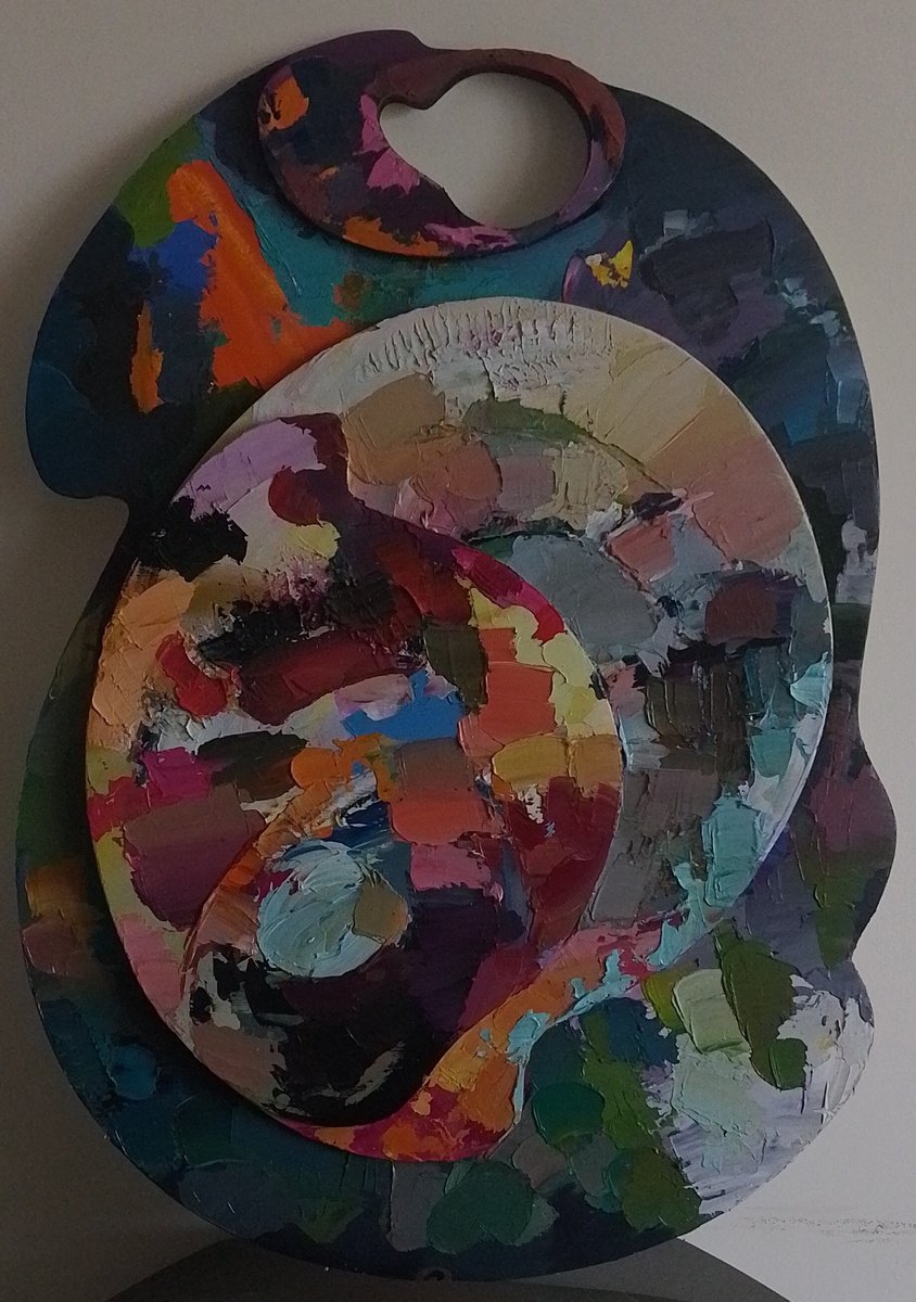 Organic Abstract Oil Painting By Valentyna Sokolovska, 15 X 22", Warm, Oil Painting, Autumn Landscape, Original Artwork