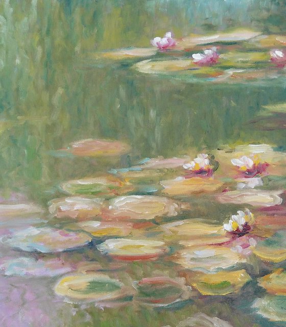 Replica of Monet's water lilies