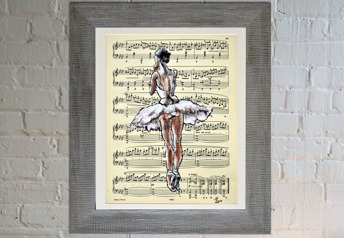 Original Collage - Ballerina I- Music Page by Misty Lady - M