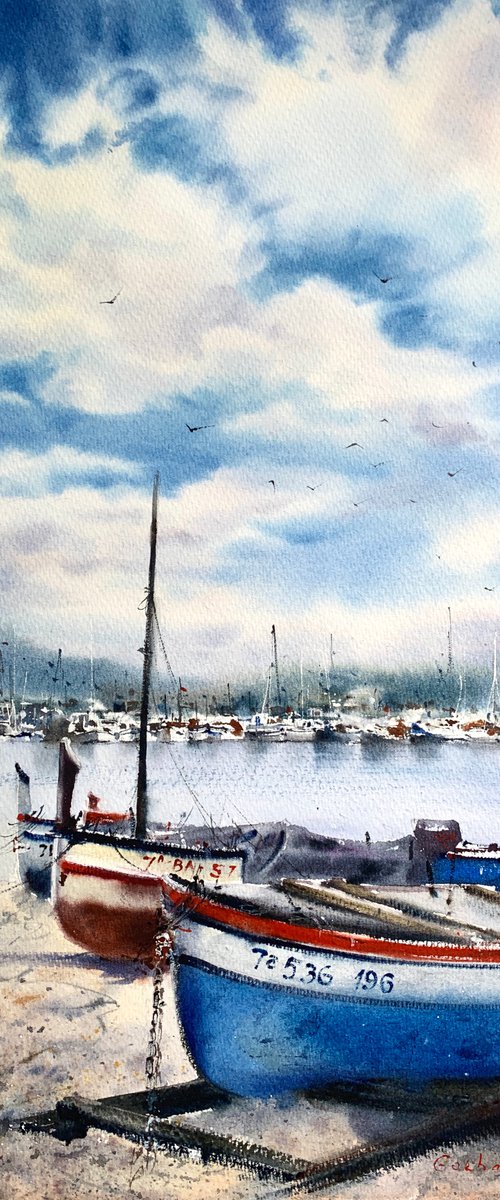 Boats in Palamos, Spain by Eugenia Gorbacheva