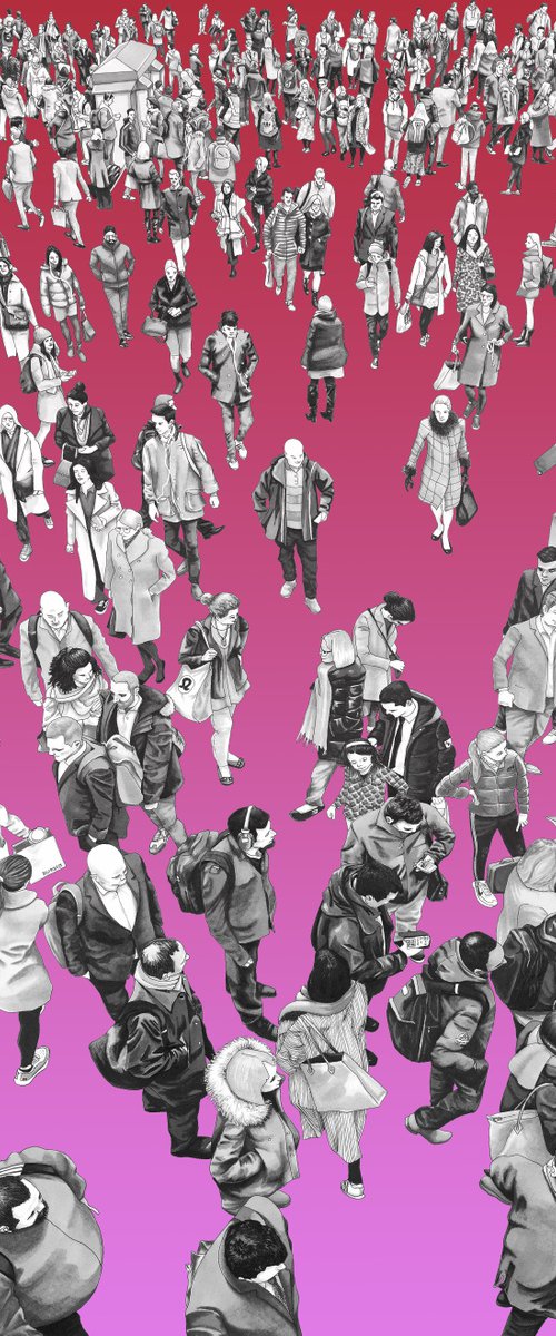 “People At The Station II” (Cherry Gradient) by Arturo Garcia de las Heras (Agheras73)