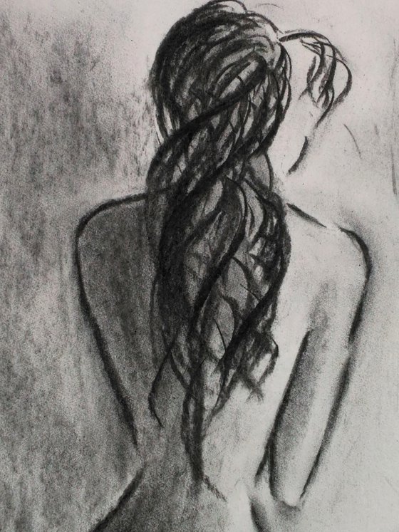 Female Nude Charcoal Art