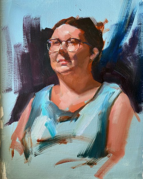 Portrait Study in Blue by Heather Olsen