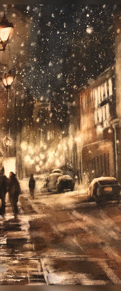 Snowy evening by Alina Karpova
