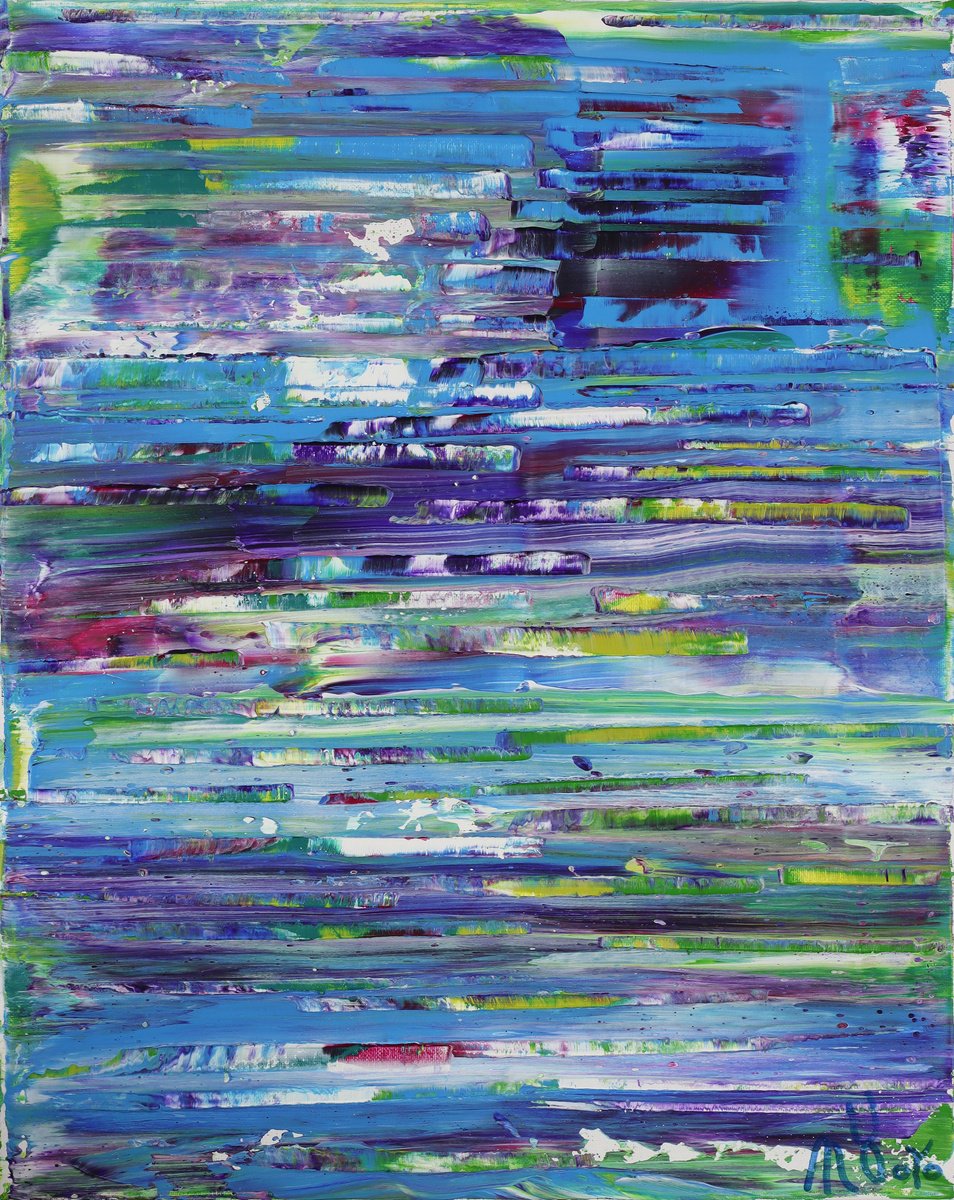 Abstract Acrylic Painting By Nestor Toro, 16 X 20", Just Before The Tempest, Original Artwork