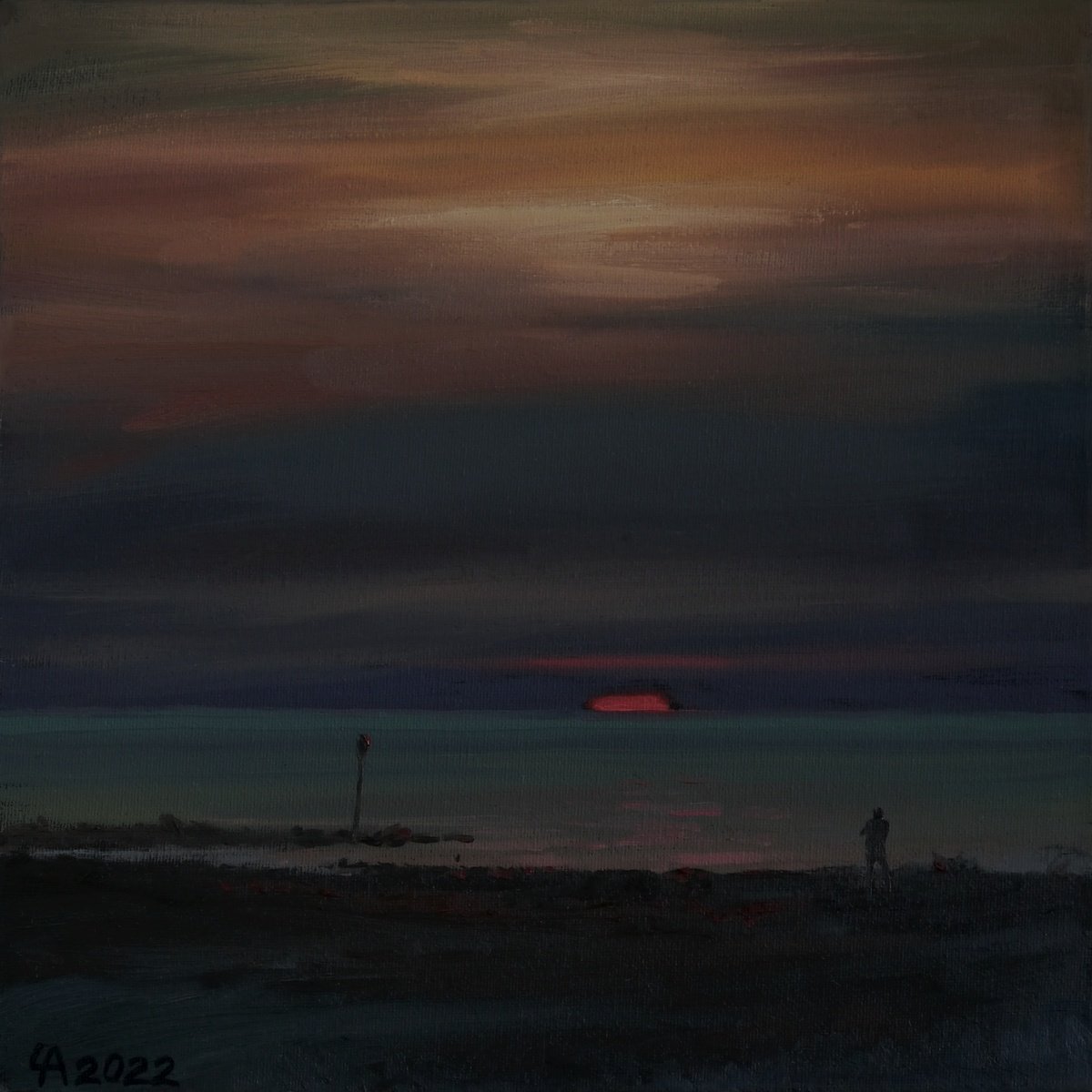 Dark sunset in Scheveningen II by Anastasia Chernysheva