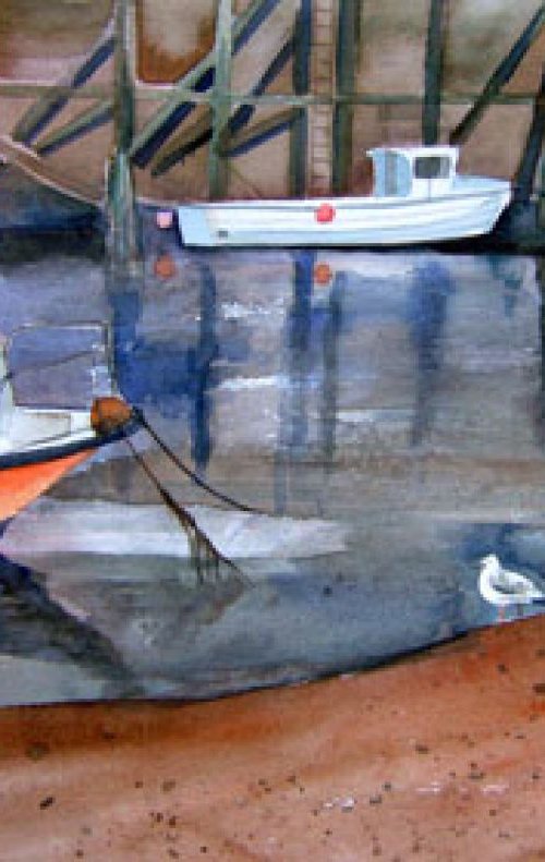 Fishing Boats in Rye harbour by Mary Stubberfield