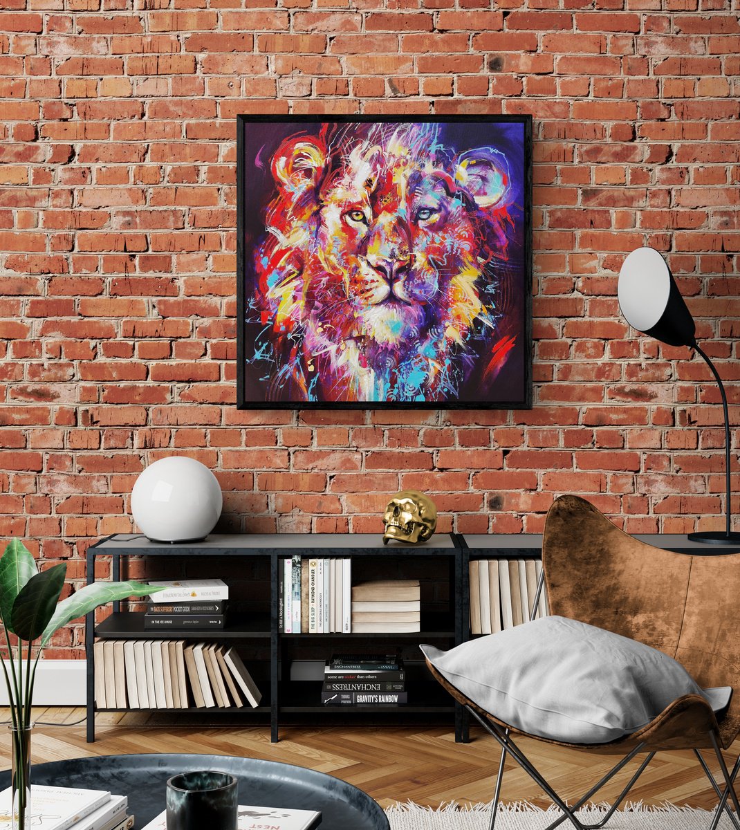 Lion By Anna Cher, 33 X 33, Artwork For Sale On Artfinder