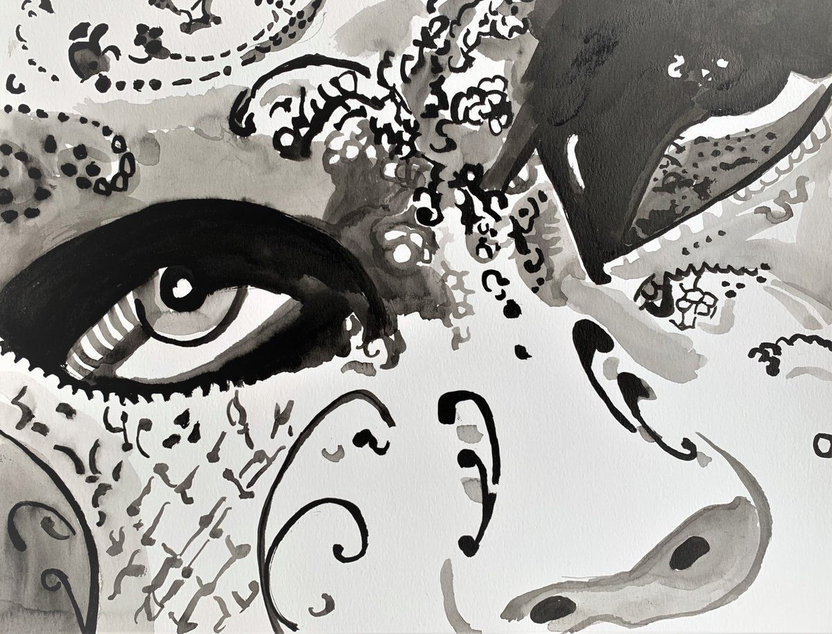 Venetian mask / 35 x 27 cm by Alexandra Djokic