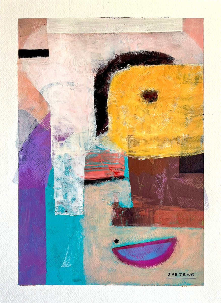 Abstract Acrylic Painting By Joejene C. Santos, 11 X 15, Sally, Original Artwork