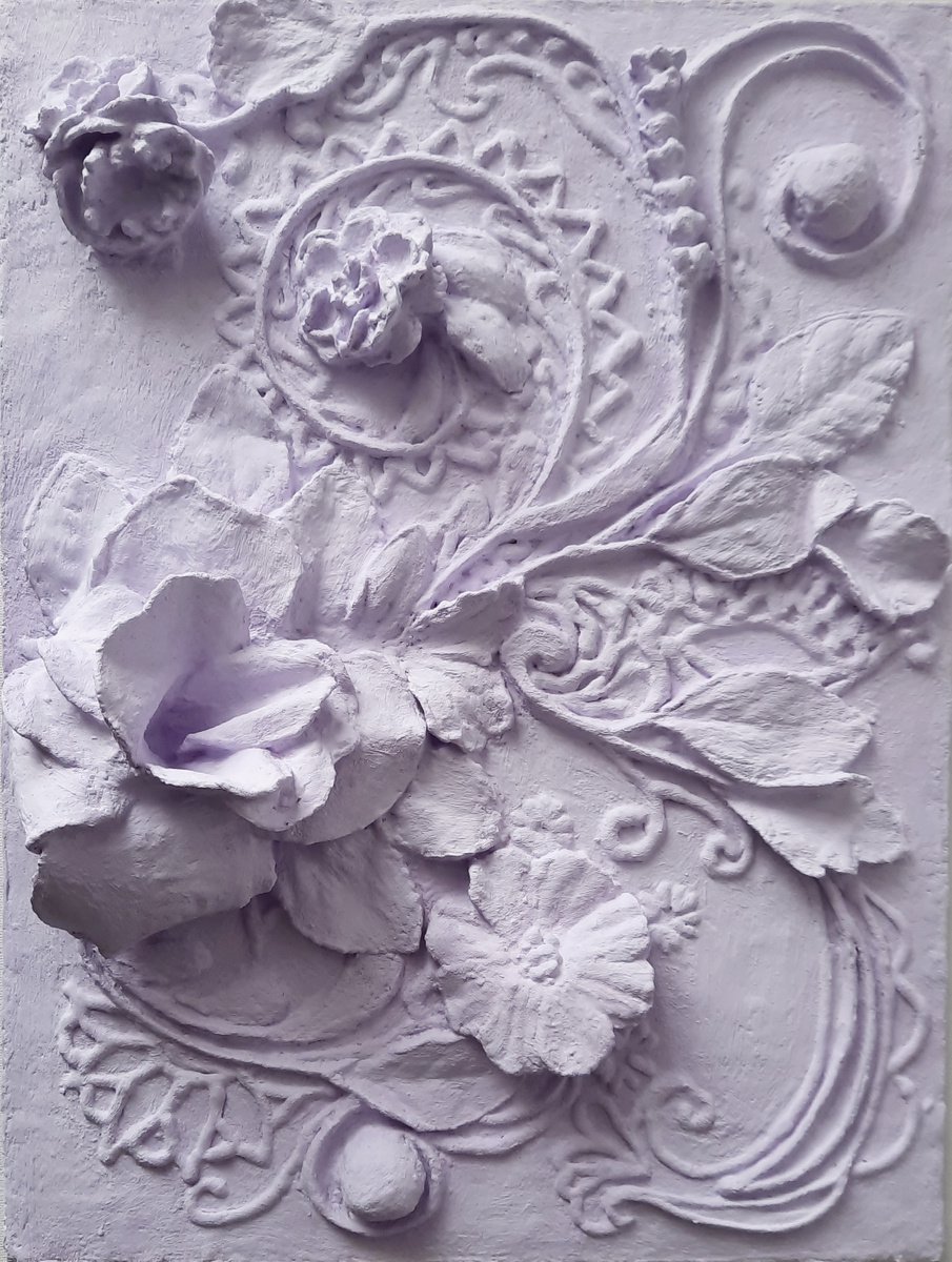 sculptural wall art Purple pastel by Tatyana Mironova
