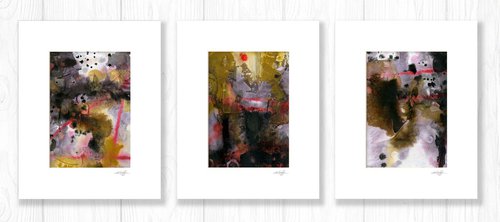 A Moment In Forever Collection 1 - 3 Abstract Paintings in mats by Kathy Morton Stanion by Kathy Morton Stanion