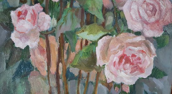 ROSE BUSH- ORIGINAL OIL PAINTING (2021)