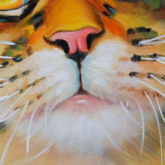 Tabby Cat Oil Painting